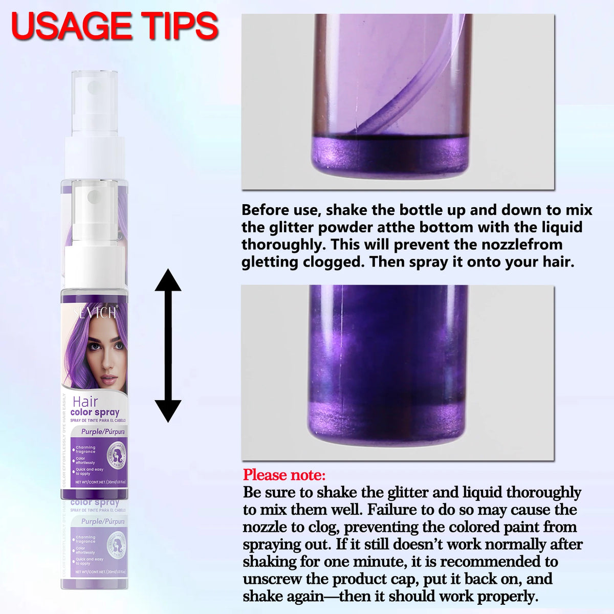 New Hair Color Spray 30ml Temporary Diy Hair Dye Spray Halloween Party Costume Instant Hair Styling Spray Disposable Hair Tools