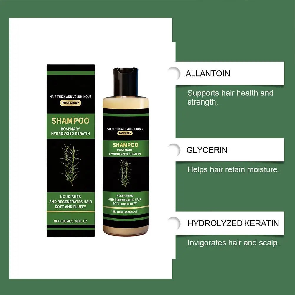Rosemary Shampoo for Women & Men-Natural Thickening & Strengthening Shampoo with Hydrolyzed Keratin for Thinning Hair Anti Loss