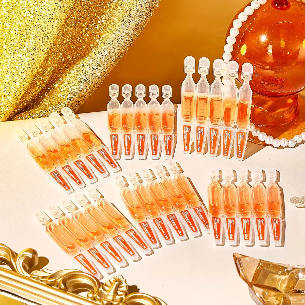 Anti Wrinkle Serum with Astaxanthin 30 Vials - Face Lifting & Firming Ampoules for All Skin Types - Skincare