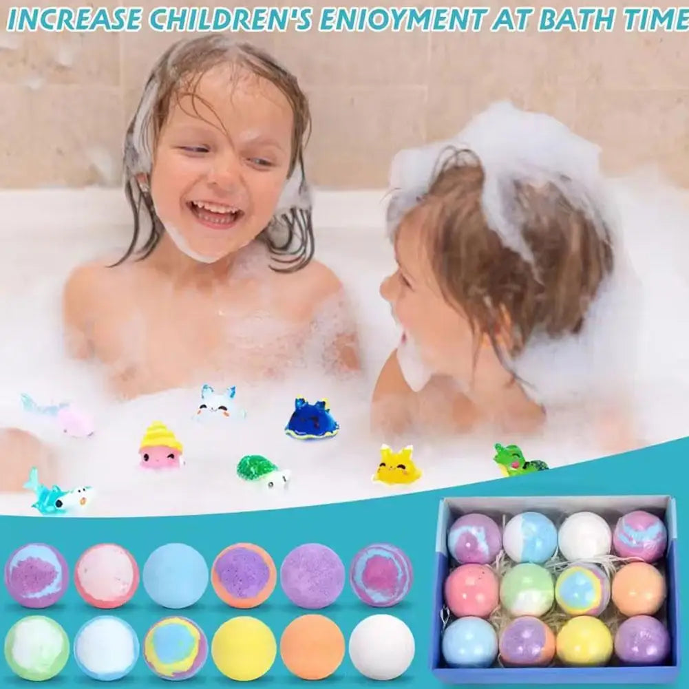 1/6/12PCS Bath Bombs Set Bubble Bath Fizzies for Children Safe & Natural Essential Oil Bubble Bath with Surprise Toys Inside