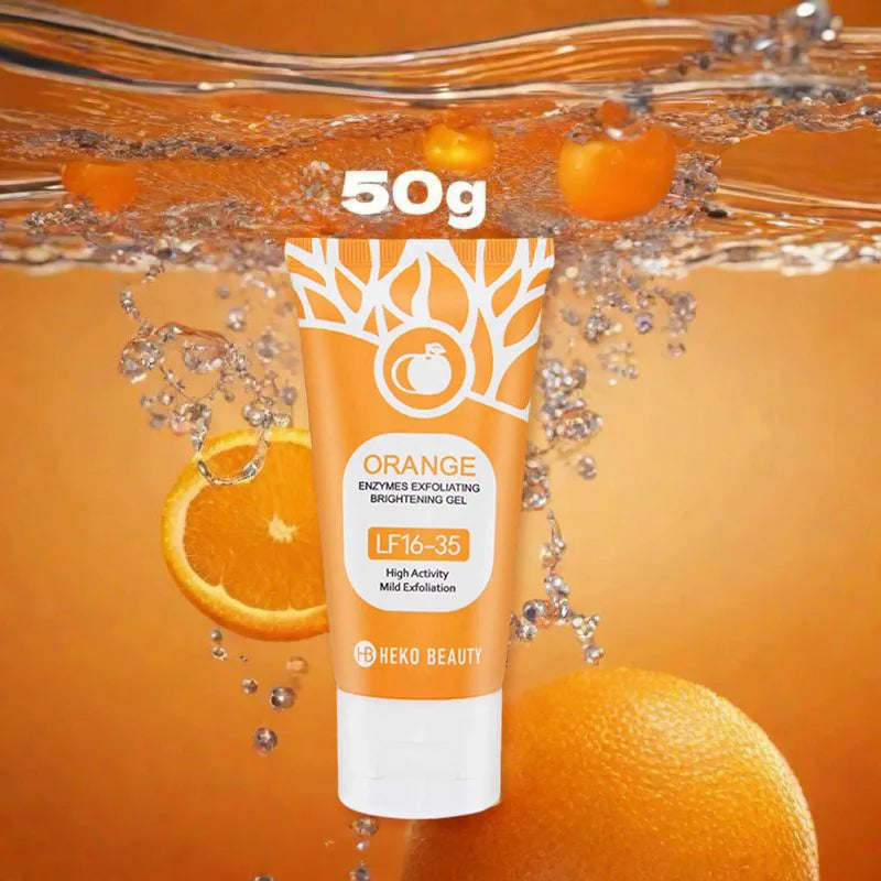 Orange Enzymes Exfoliating Gel Brightening Deep Cleansing Face Scrub Gentle Mud Peel Smoothing Skin Refine Pores Moisturize Care