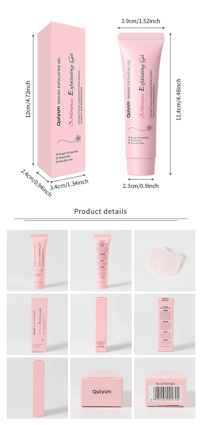 Sakura Exfoliating Gel, Face and Body Exfoliating Scrub Gel, Deep Cleansing Moisturizing Facial Exfoliator