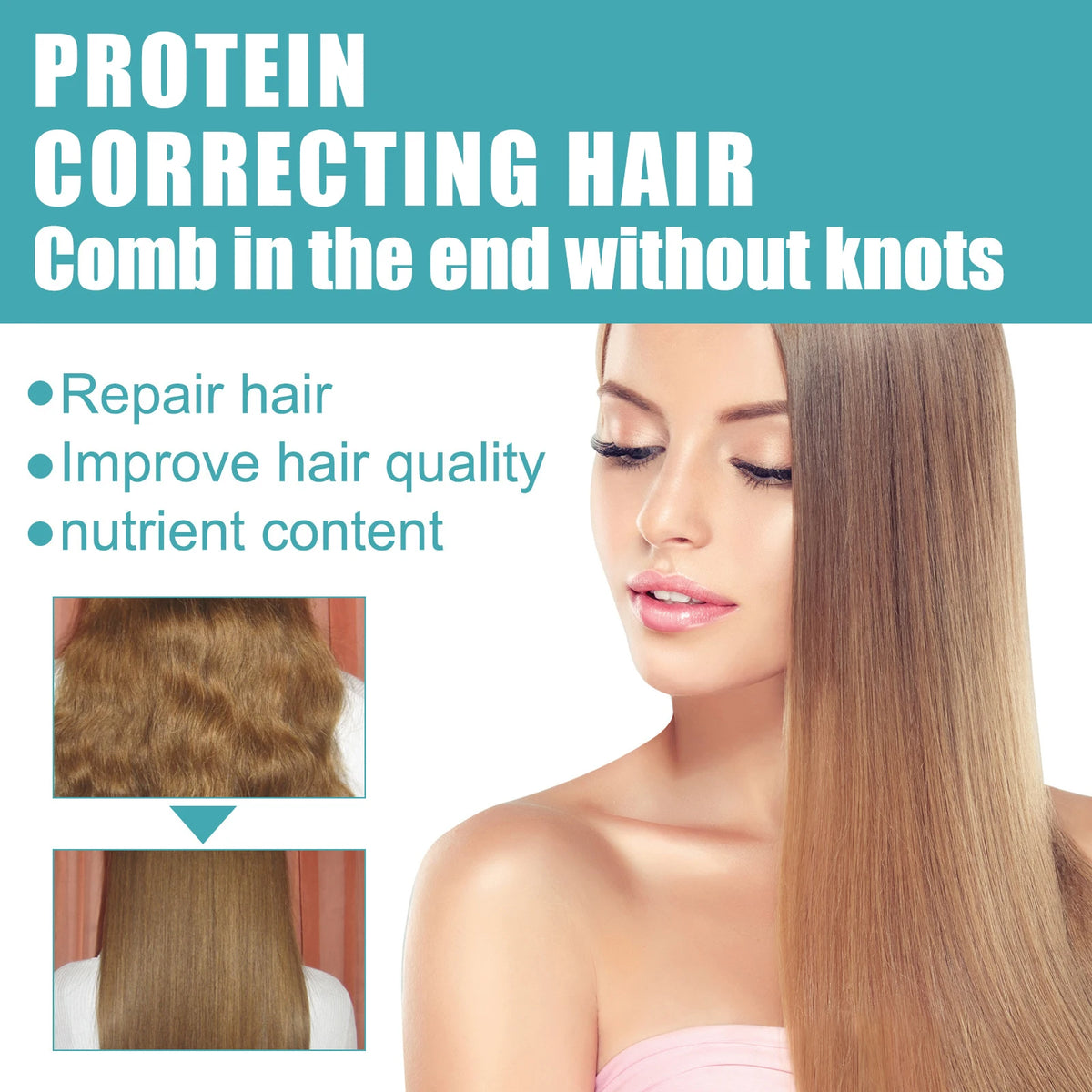 EELHOE Straight Hair Styling Mousse Long Lasting Styling Reduces Hair Frizz Repair Damaged Hair Treatment Cream 60ML