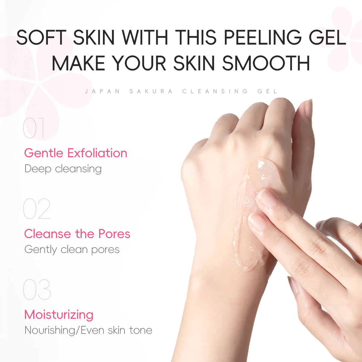 LAIKOU Japan Sakura Cleansing Gel 60g Pore Cleansing Moisturizing Smoothing Gentle Facial Cleanser