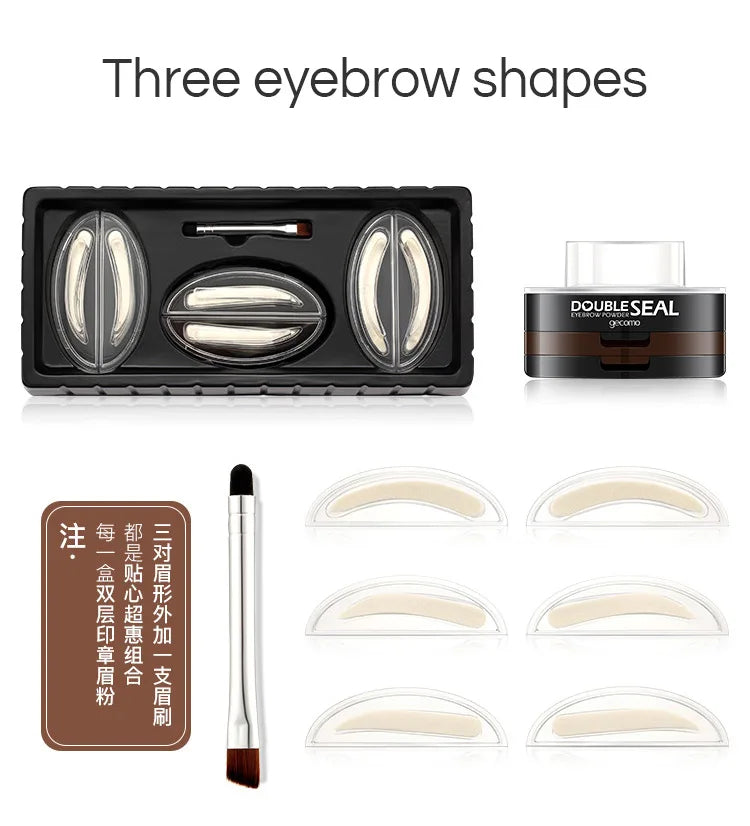 Double-layer two-color lazy seal eyebrow powder waterproof and sweat-proof beginner eyebrow drawing