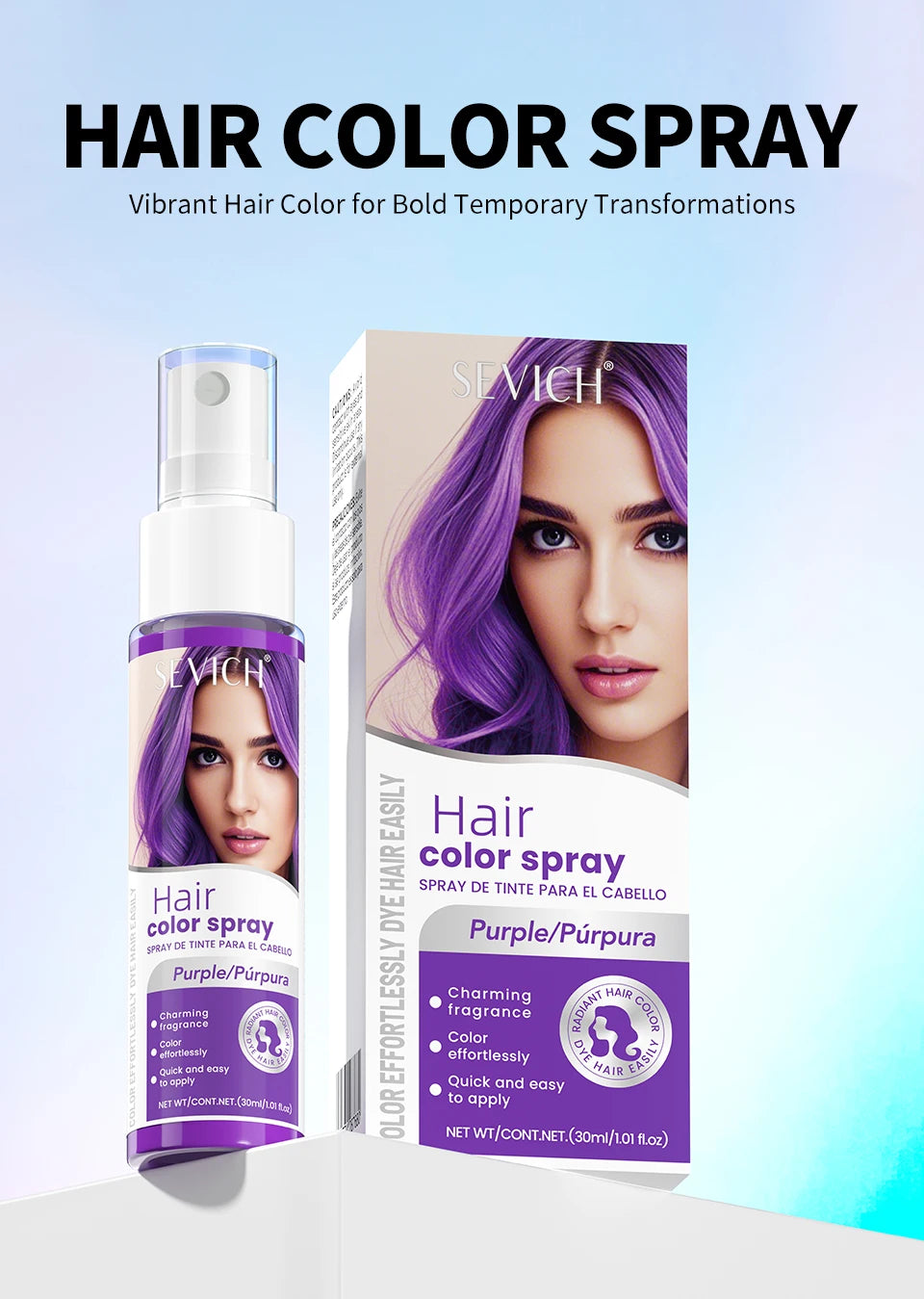 New Hair Color Spray 30ml Temporary Diy Hair Dye Spray Halloween Party Costume Instant Hair Styling Spray Disposable Hair Tools