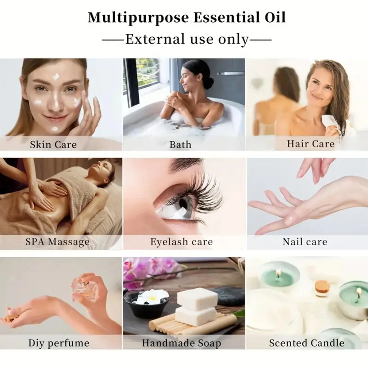 Tea tree peppermint oil for skin care, massage, shower, diffuser relaxing essential oil for face, body, nails, hair, eyelashes