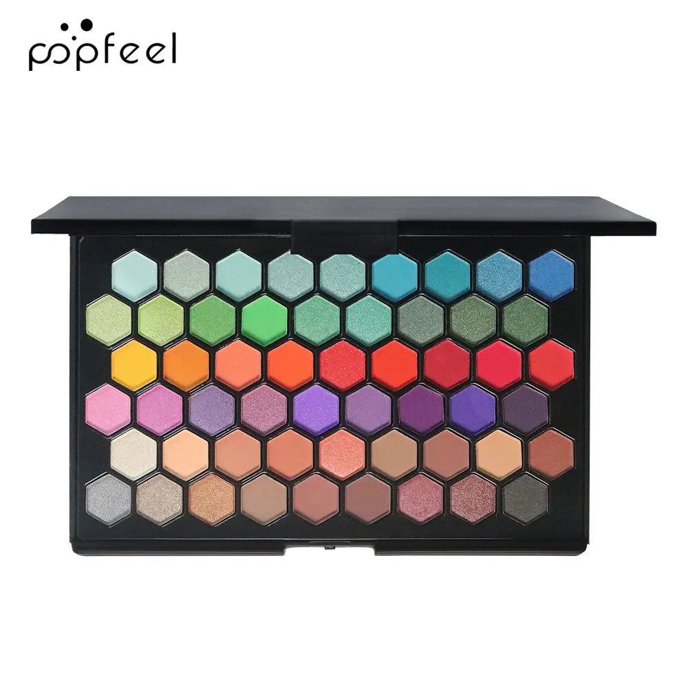 POPFEEL 54-Color Eyeshadow Palette - Versatile Earth Tones & Vibrant Rainbow Shades in One Compact - Create Endless Makeup Looks