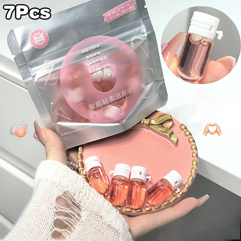 「7/10/30Pcs Cleansing Oil Camellia Secondary Facial Cleanser Deep Gentle Cleansing Travel Portable Single Makeup Remover Oil」