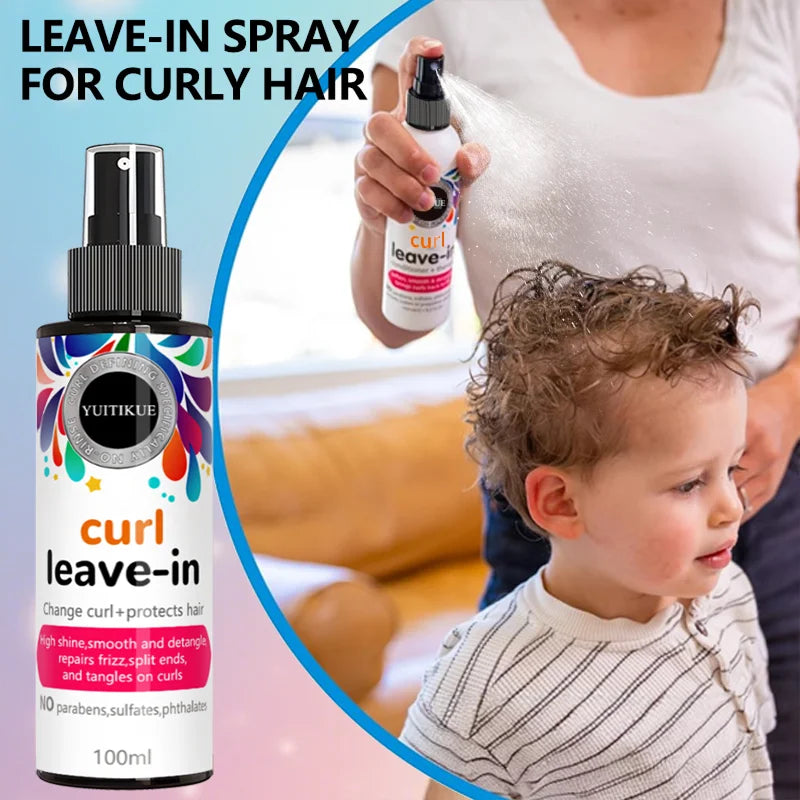 Curl leave-in conditioner, restores curls and protects hair, high shine, smooth and easy to comb, repairs frizz in curls.
