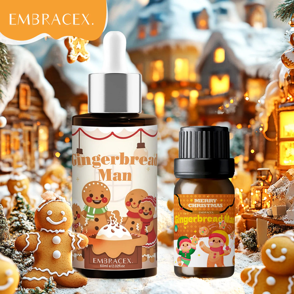 10ml 60ml Gingerbread Man Fragrance Oils Christmas DIY Skincare Oil Massage Oil Festival Gifts