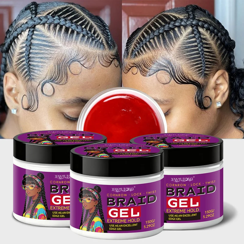 Styling Broken Hair Braiding Gel, Carbom Formula, Edge Control Twisting Gel Tame Frizz & Edges, Braiding Gel, Hailine Control,