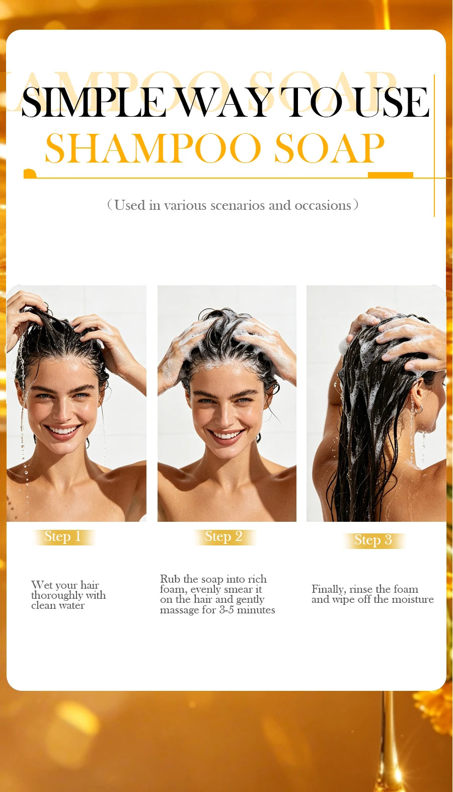 Natural Honey Shampoo Plant Essence Extract Refreshing Shampoo Soft Hair Dandruff and Oil Removal