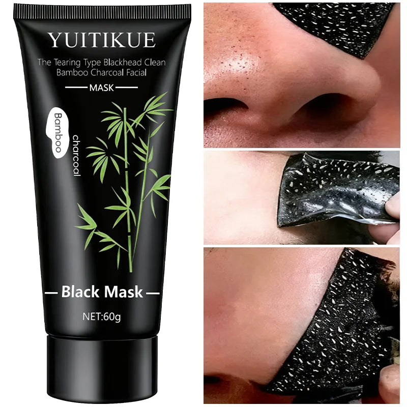 YUITIKUE 60g Bamboo Charcoal Black Mask - Deep Cleansing Peel-Off Blackheads & Impurities Pore Purifying Treatment
