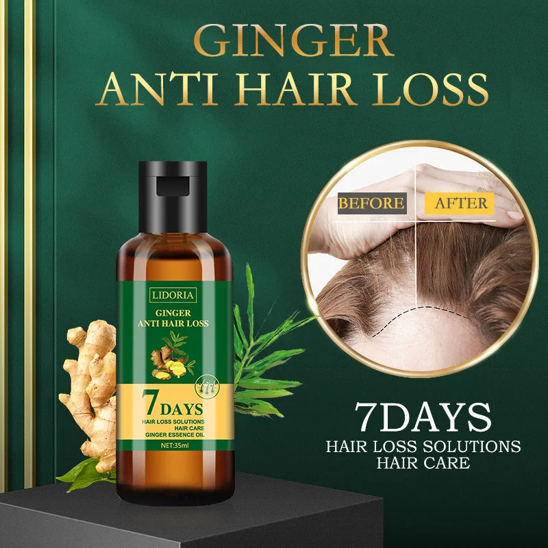 Ginger Hair Growth Essential Oil Natural Anti Hair Loss Products Fast Grow Prevent Baldness Treatment Germinal Liquid Men Women