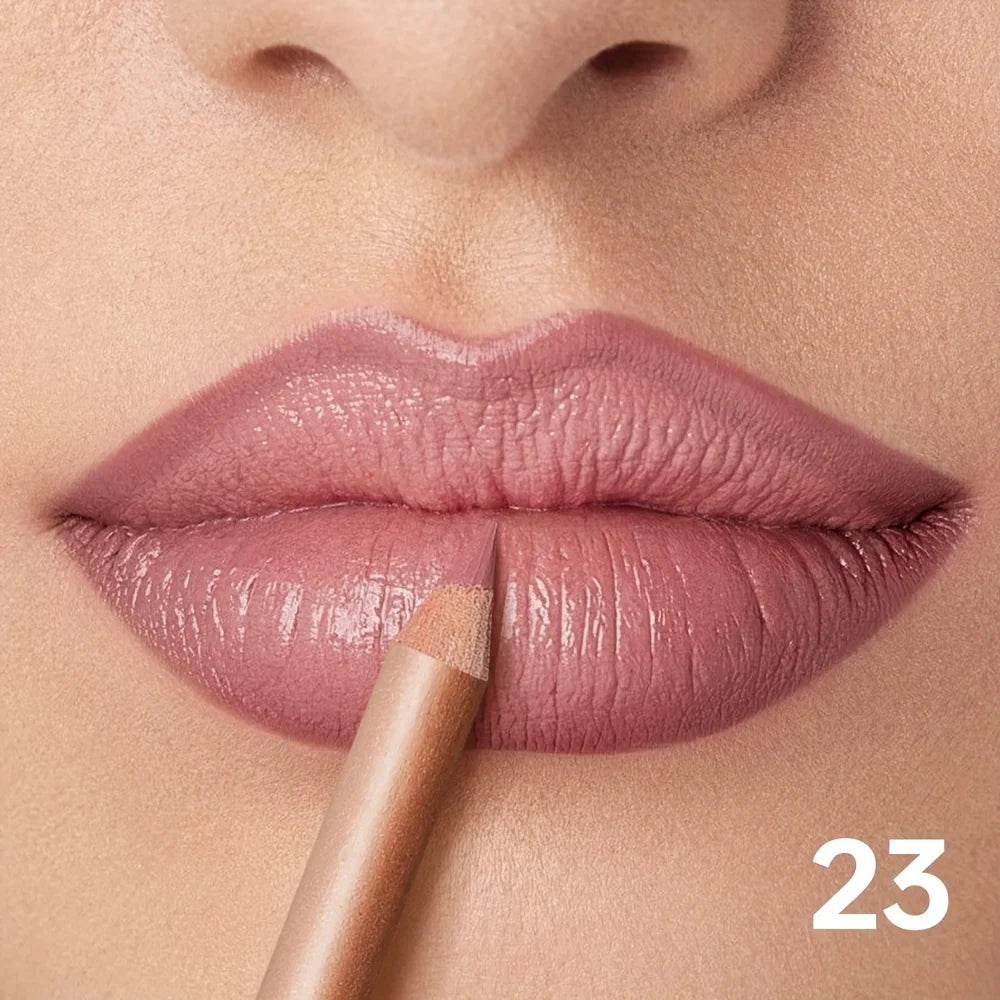 Matte Lip Liner Pencil Nude, Long-Lasting Waterproof, Smudge-Proof, Precise Outline, Smooth Creamy Formula