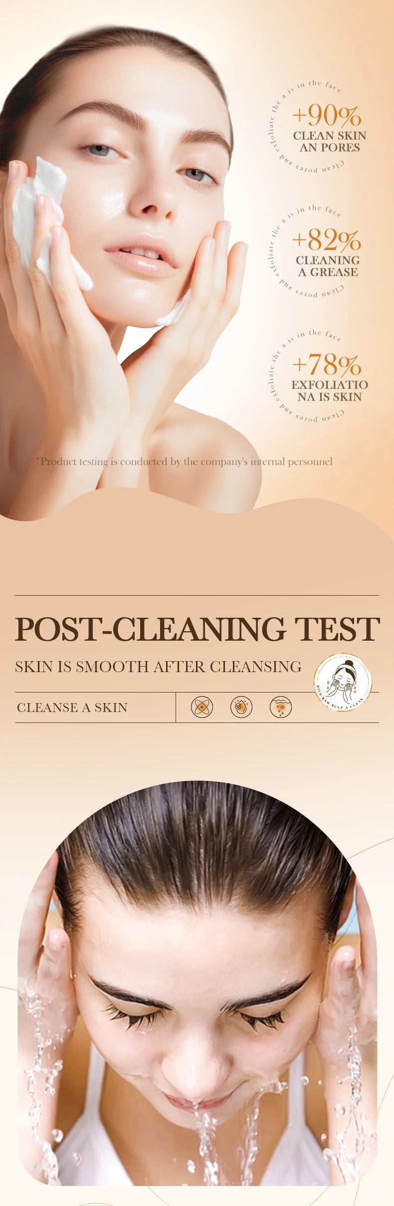 120ml BIOAOUA rice puree cleansing mousse, mild moisturizing, oil-controlling, pore-cleansing, exfoliating facial cleanser