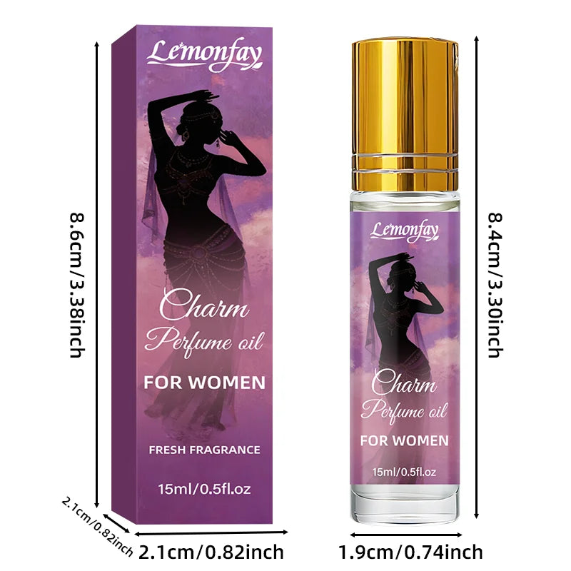Lemonfay Charm Perfume Oil For Women | Fresh Feminine Fragrance | Long-Lasting Portable Roll-On Aromatherapy Scent 15ml