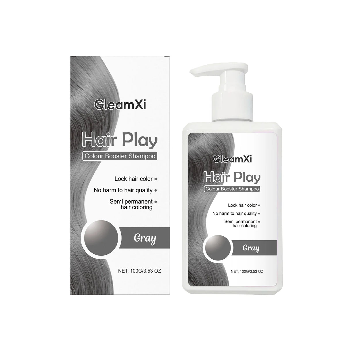 Gray Hair Shampoo 4colors- Color Locking, Moisturizing, Smooth Hair, Lightweight, Even Coloring, Trendy and Fashionable