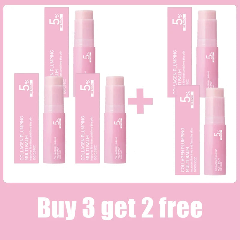 PDRN Pink Collagen Multi Volume Balm Stick Anti Aging Firming Anti Wrinkle For Eye Neck Forehead Smile Lines