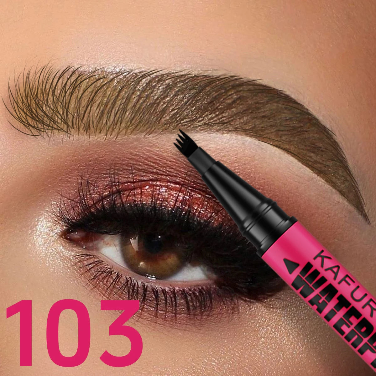 3-color Waterproof eyebrow pen, microblading eyebrow pencil with 4 split head, natural looking brows eye makeup cosmetics gifts