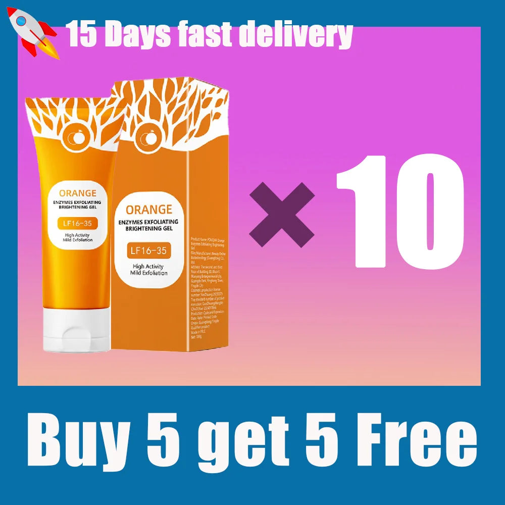 Orange Enzyme Exfoliating Gel, Cleansing Face Dead Skin Body Rub Mud Treasure facial cleanser