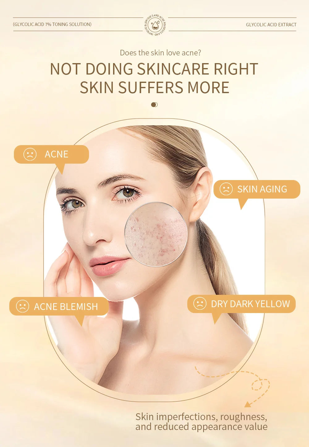 240ML Glycolic Acid 7% Exfoliating Toner Toning Solution Shrink Pores Repair Facial Oil Mild Exfoliating For Blemishes And Acnes