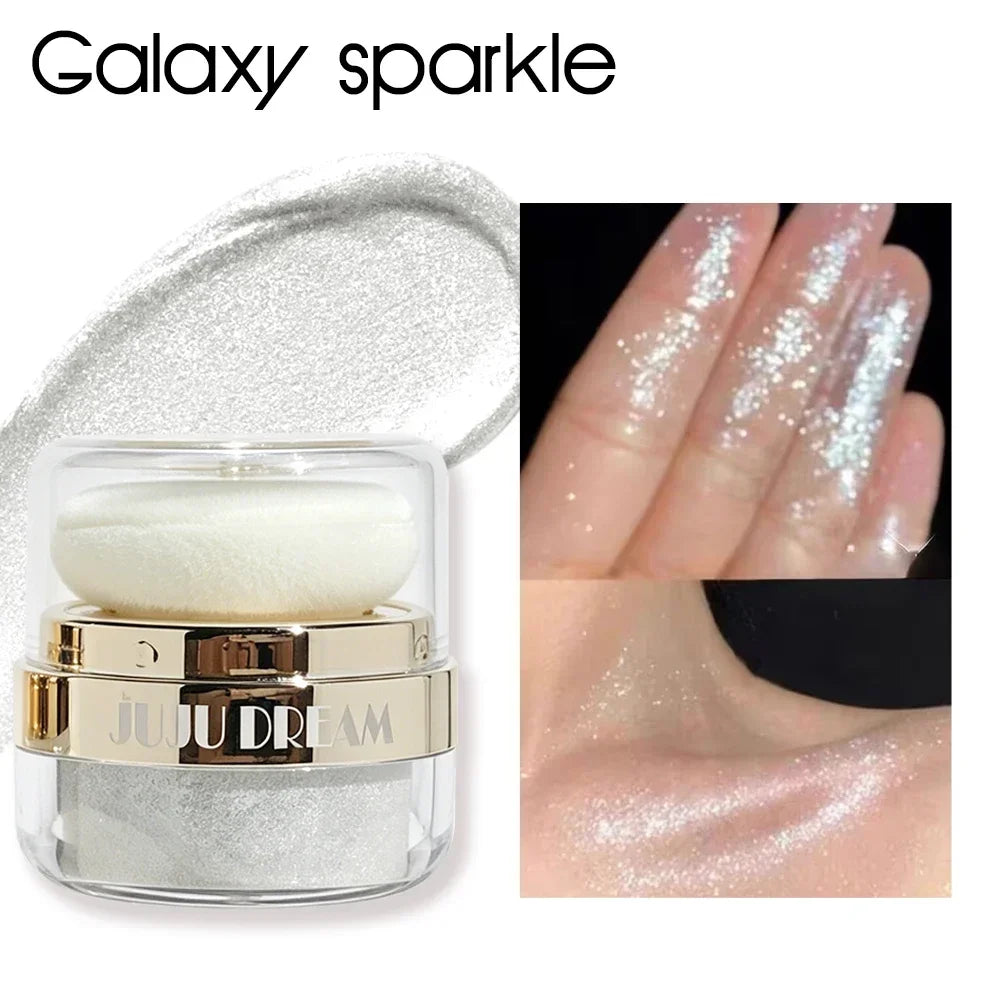 JUJU DREAM Fairy Highlighter Powder Shimmer Glitter Shiny Face Body Brightening Makeup Palette