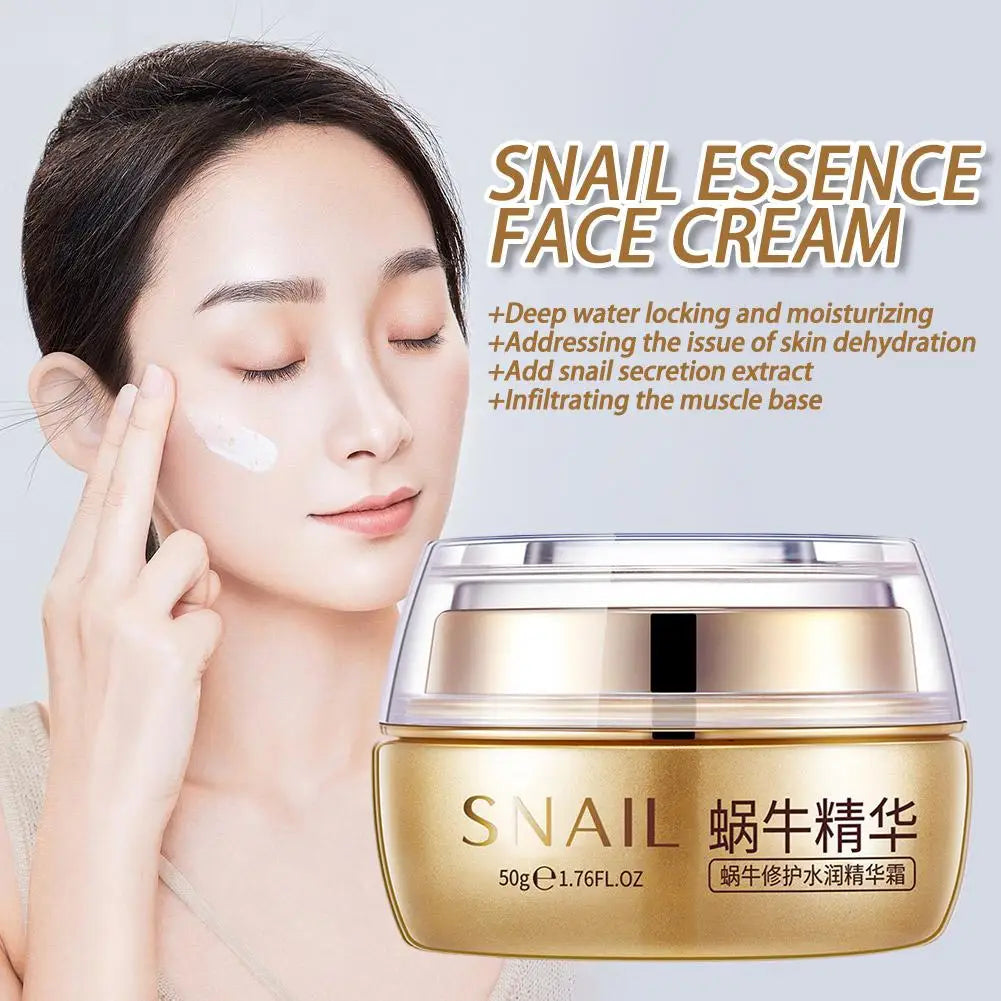 50g Snail Recovery Cream,Snail Mucin Facial Moisturizer for Hydrated, Supple Smooth-Feeling Skin, Lightweight Daily Face Cream