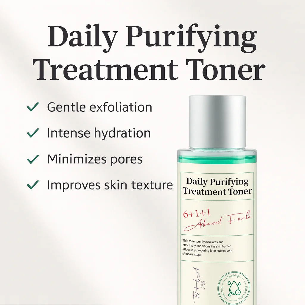 Daily Purifying Treatment Toner with Salicylic Acid & Centella Asiatica,Oil Control & Facial Exfoliation Skin Care Toner,100ml