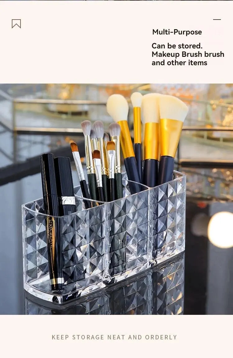 1Pcs/2Pcs Diamond Patterned Mirror Cabinet Storage Box, Bathroom, Bathroom, Cosmetics, Lipstick Storage Rack