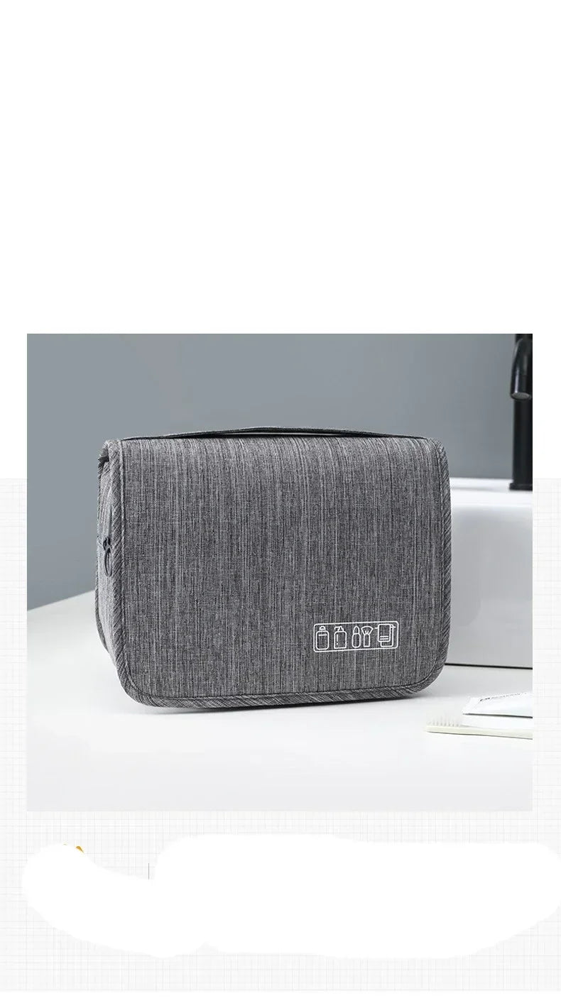 Waterproof Oxford Travel Wash Bag, Portable Hanging Cosmetic & Toiletry Organizer for Men & Women