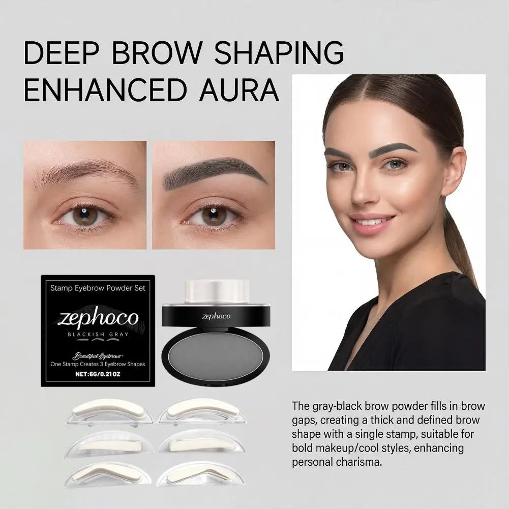Makeup Tool Eye Brow Stamp Powder Stamp Tint Stencil Kit Cosmetics Professional Makeup Waterproof Eye Brow Stamp Lift Eyebrow