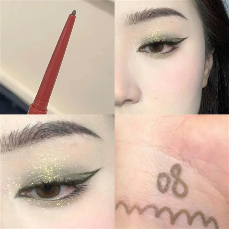 12 Colors Eyeliner Pencil Smooth Wine Red Soft High Pigment Eye Liner Pen Waterproof Matte Aegyosal Lying Silkworm Eyes Makeup