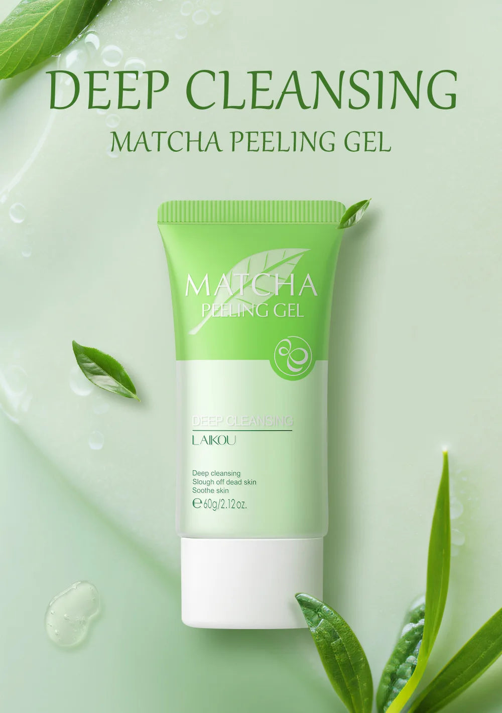 LAIKOU Matcha Exfoliating Peeling Gel Facial Scrub Moisturizing Nourishing Repair Scrubs Face Cream Beauty Skin Care