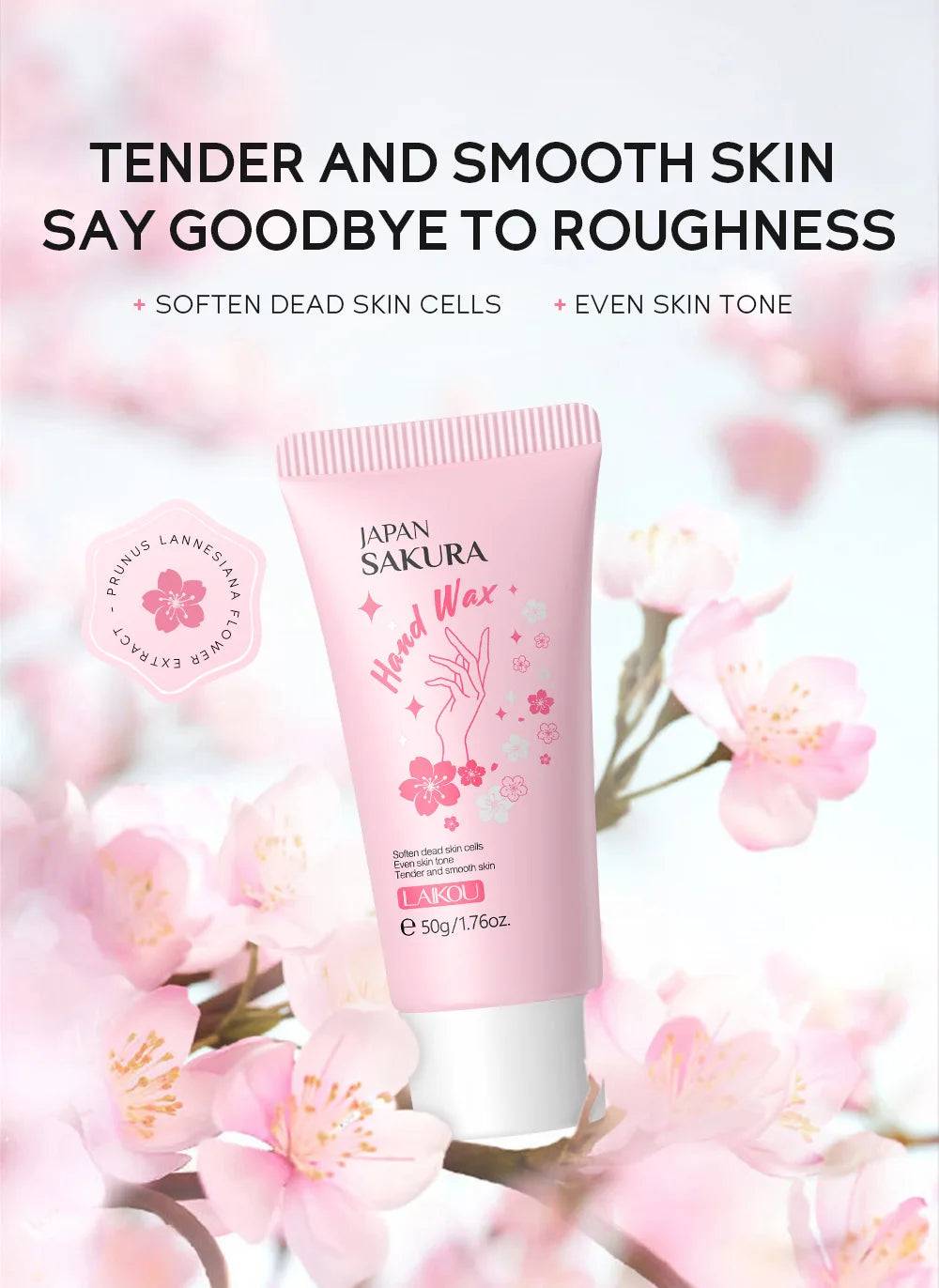 LAIKOU Sakura Hand Wax Moisturizing Hands Exfoliating Calluses Anti-Aging Hand Exfoliator Scrub Hands Peeling Masks Skin Care
