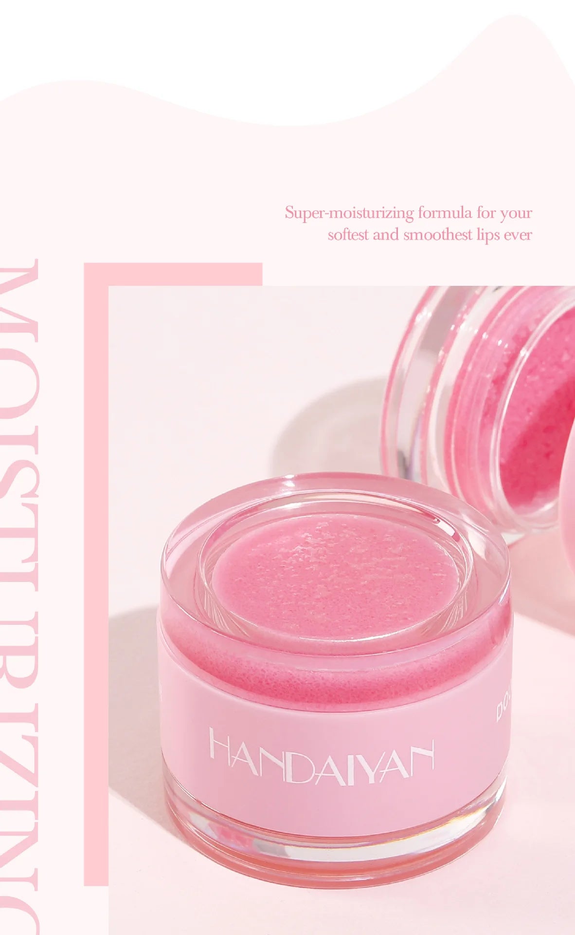 HANDAIYAN 2in1 Lip Scrub Balm Exfoliator Moisturizer Repair Mask Sugar Care Double Effected Hydrating Treatment