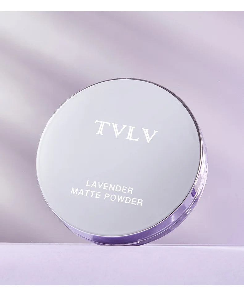 Lavender Pressed Powder Matte Powder Lasting Oil Control Full Coverage Face Compact Setting Powder Makeup Foundation Cosmetics