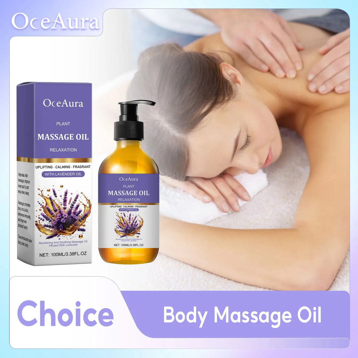 Pure Essential Oil Lavender Aromatic Body Oil Moisturizing Skin Care Relieve Stress Anxiety Relaxing Body Massage Oil For Spa