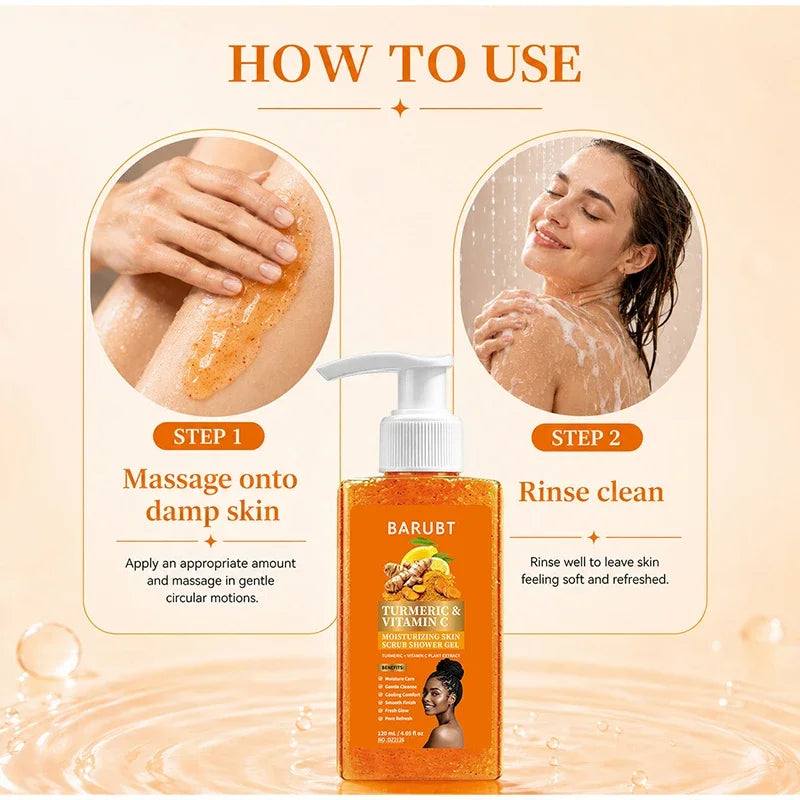 Vitamin C Brightening Body Wash Exfoliating Shower Gel Aloe Vera Moisturizing Skin Polish Gentle Deep Cleansing Daily Skincare
