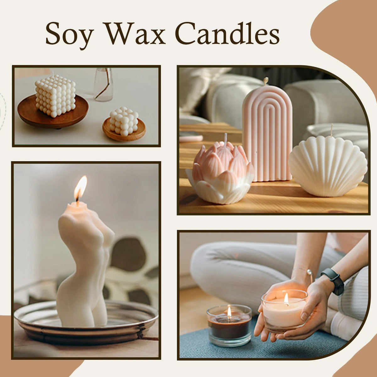 100g-1000g Natural Soy Wax DIY Handmade Candles Crafts Making Supplies 100% Additive-Free Wax Flakes Scented Candle Raw Material