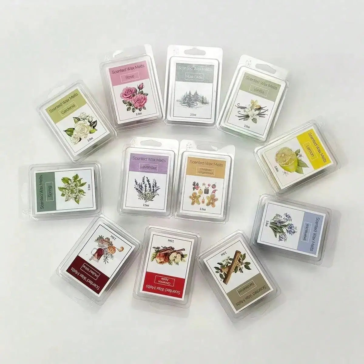 Scented Wax Melts Set, 8 Assorted Scents (Lavender/Vanilla/Rose), Natural Soy Wax Candle Wax Tarts for Home Fragrance & Relaxati