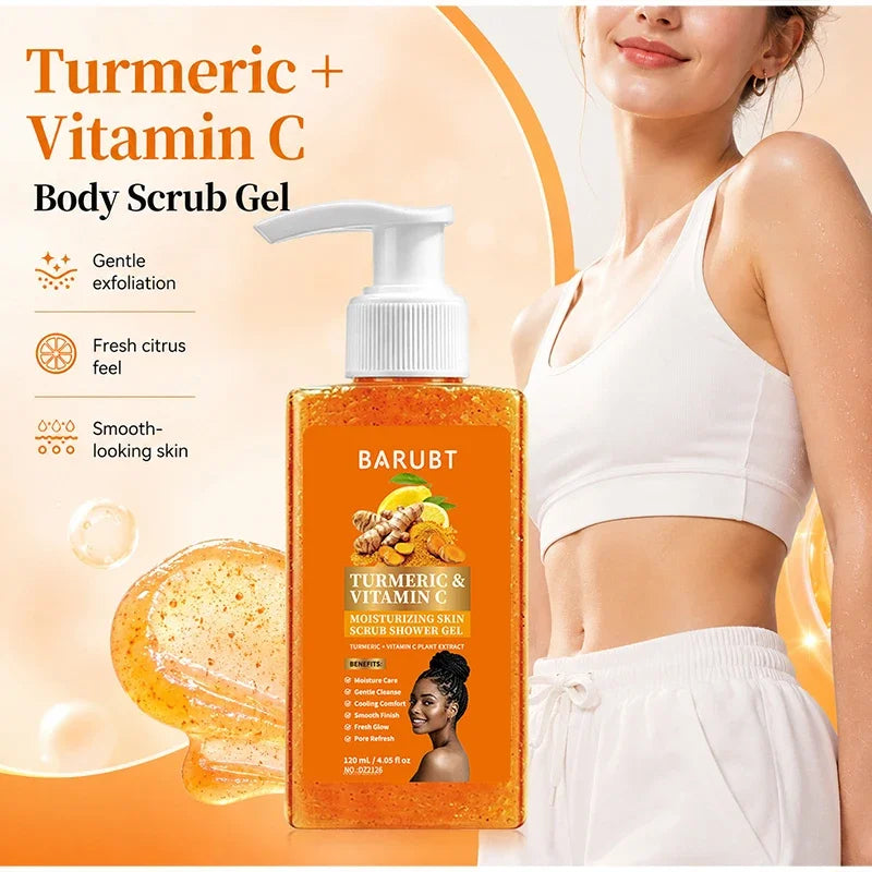Vitamin C Brightening Body Wash Exfoliating Shower Gel Aloe Vera Moisturizing Skin Polish Gentle Deep Cleansing Daily Skincare