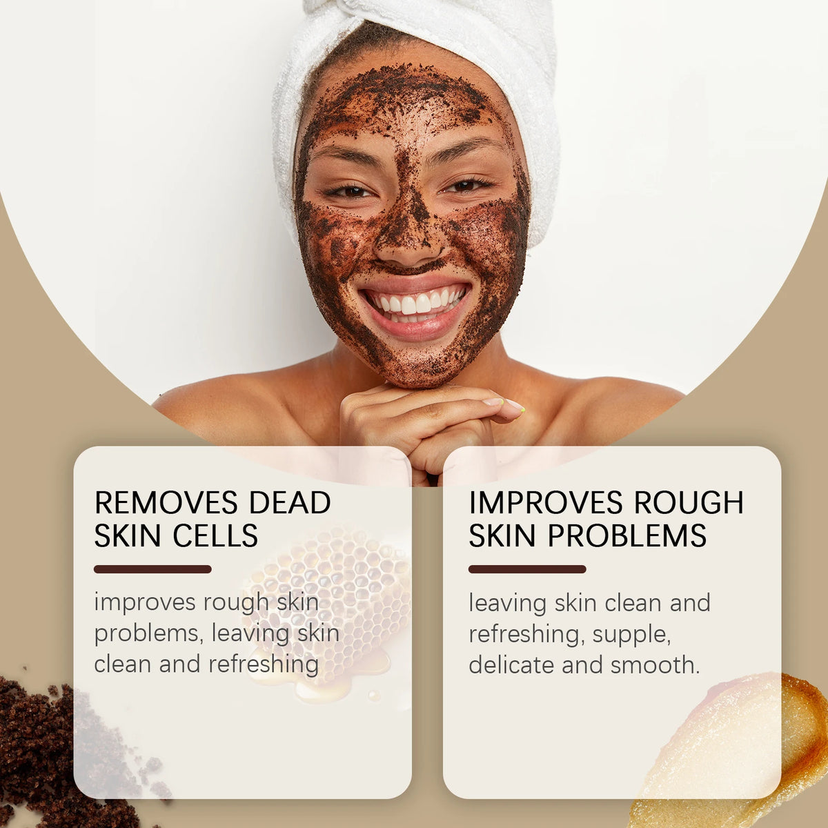 Honey Brown Sugar Scrub Cream Exfoliate Remove Facial Oil Shrink Pores Smooth Moisturize Skin Softening Keratin Cleansing Scrub