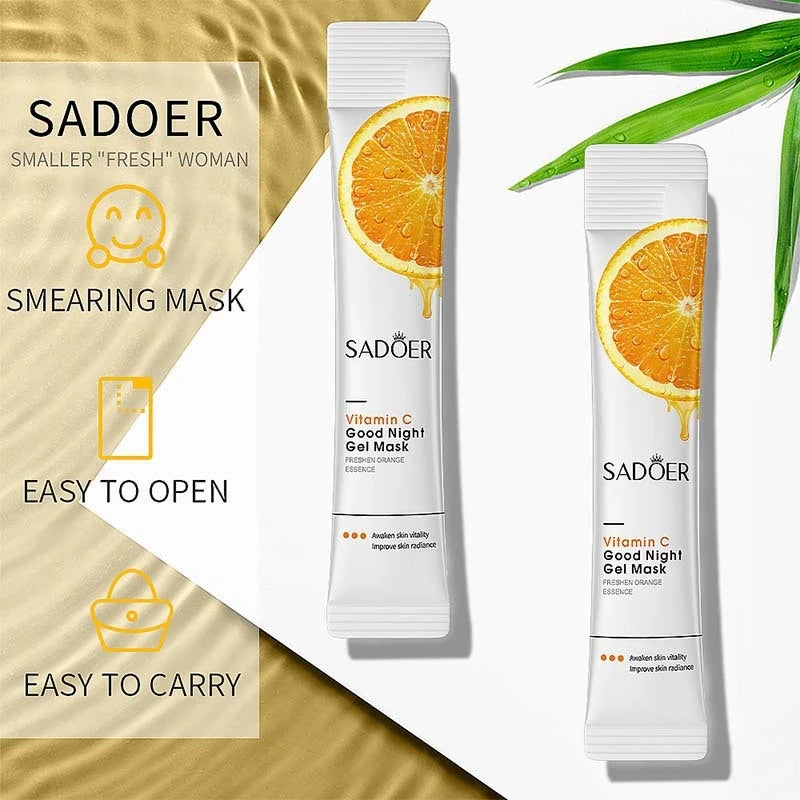 30pcs SADOER Vitamin C Sleeping Facial Masks Face skincare Moisturizing Whitening Anti Wrinkle Hydrating Face Mask Skin Care