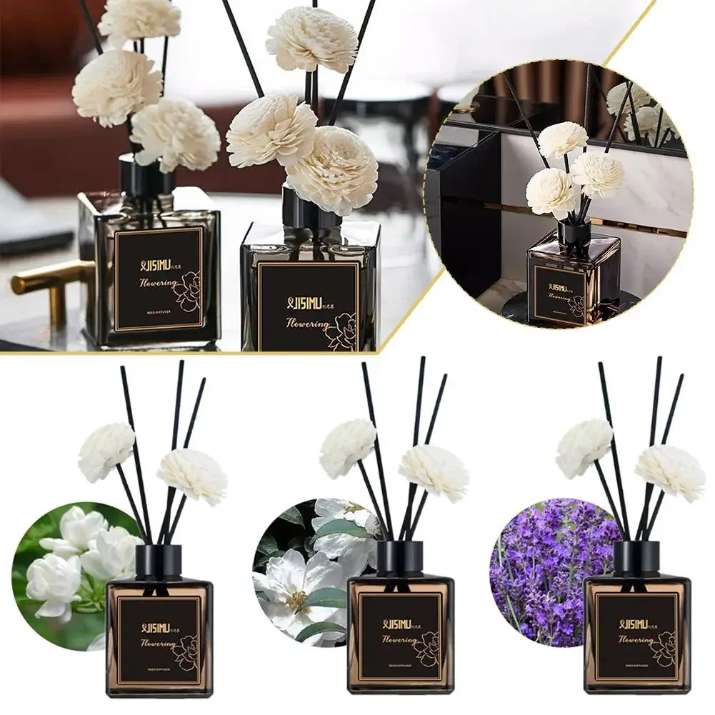 Long Lasting Gardenia Scent Premium Reed DiffuserHome Fragrance Liquid for Living Room Bedroom Odor Remover Hotel Aroma Diffuser