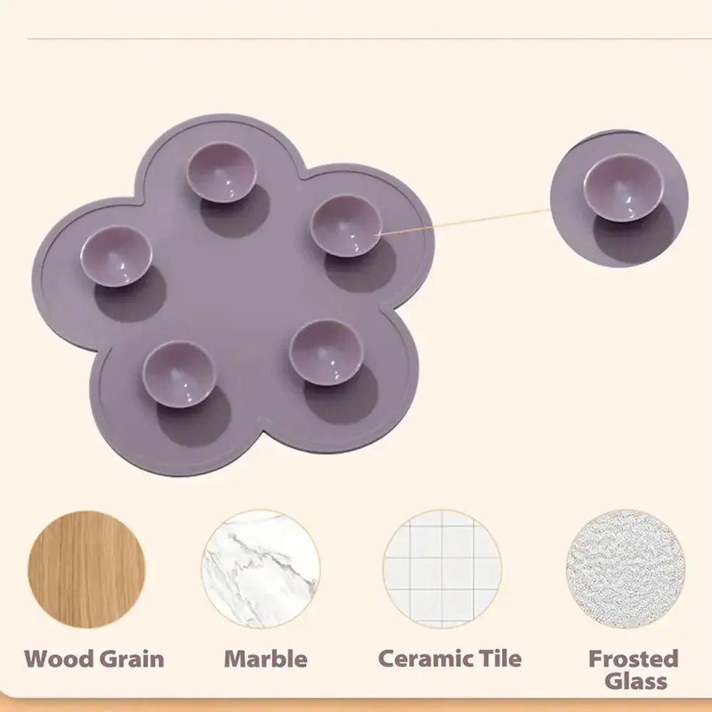 1Pcs Silicone Makeup Brush Cleaning Mat, Flower Shape Makeup Brush Cleaner Pad, Portable Makeup Brush Cleaner With Suction Cup