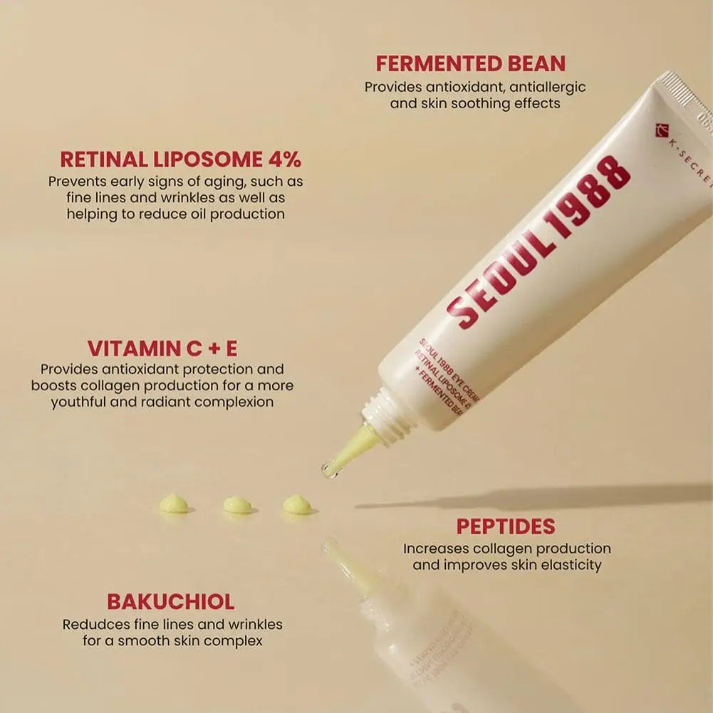 Seoul 1988 Retinol Eye Firming Cream Rice Essence Toner Set Natural Antioxidant Ingredients Suitable for Sensitive Skin