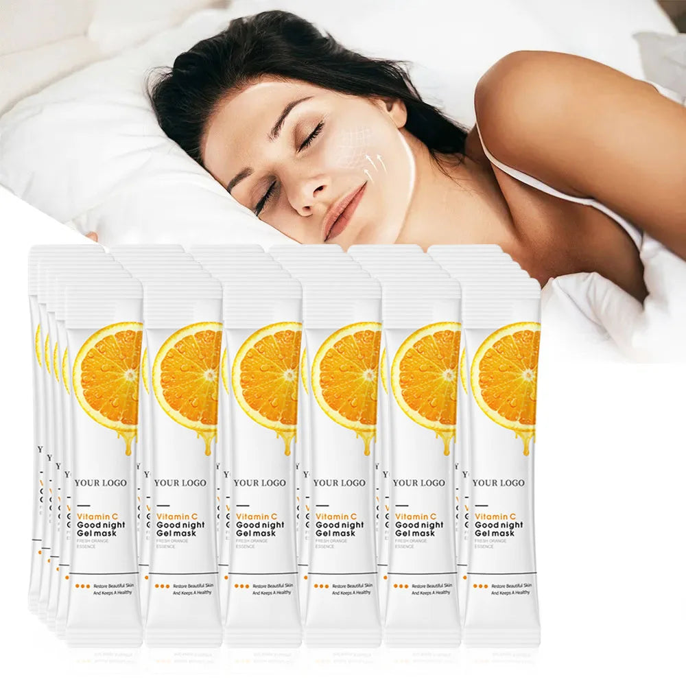 30pcs SADOER Vitamin C Sleeping Facial Masks Face skincare Moisturizing Whitening Anti Wrinkle Hydrating Face Mask Skin Care