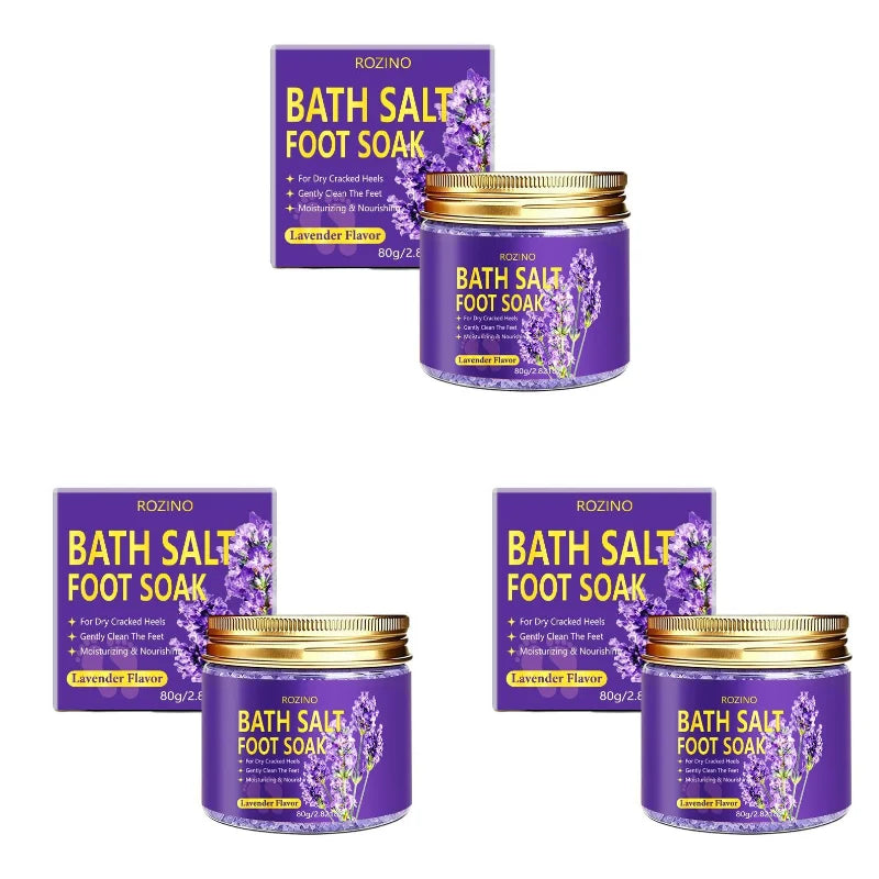 Lavender Foot Bath Salt - Deeply Cleanses with Sea Salt, Moisturizes Heels - 20-Minute Soak, Relieves Dry Feet, Post-Workout and Pre-Sleep Care - Foot Bath, Foot Care